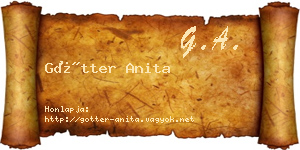 Götter Anita névjegykártya